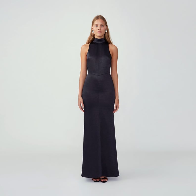 For the Romantic Bride: Fame and Partners High Neck Flared Maxi