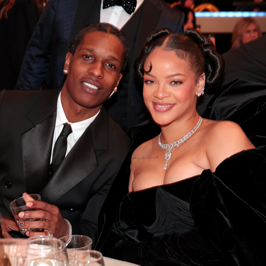 Rihanna Wears a Dramatic Off-the-Shoulder Gown For Surprise Golden Globes Debut