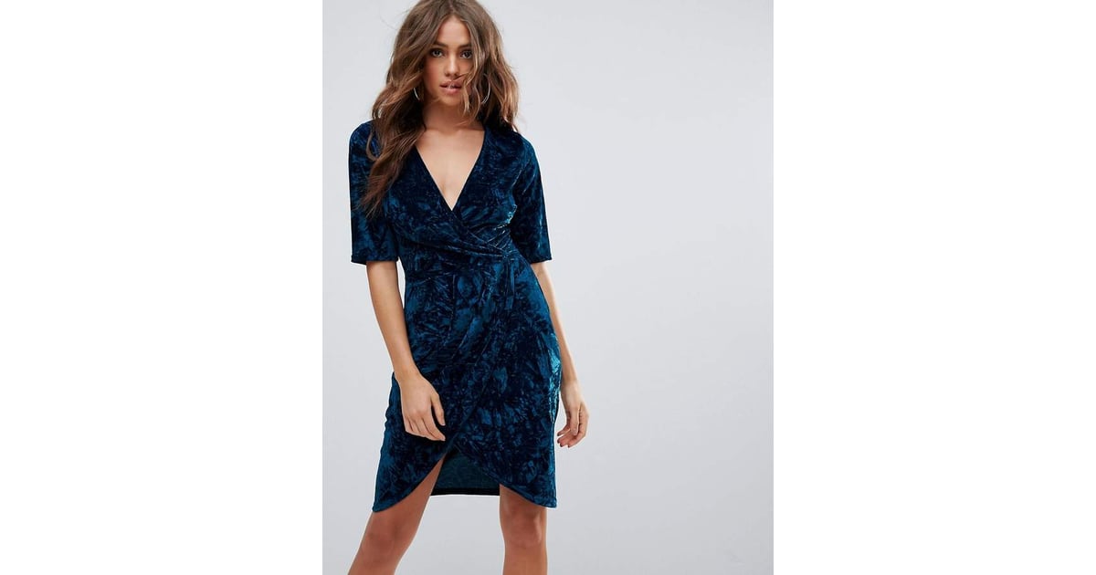 Club L Velvet Wrap Front Dress Kate Middleton's Blue Velvet Erdem