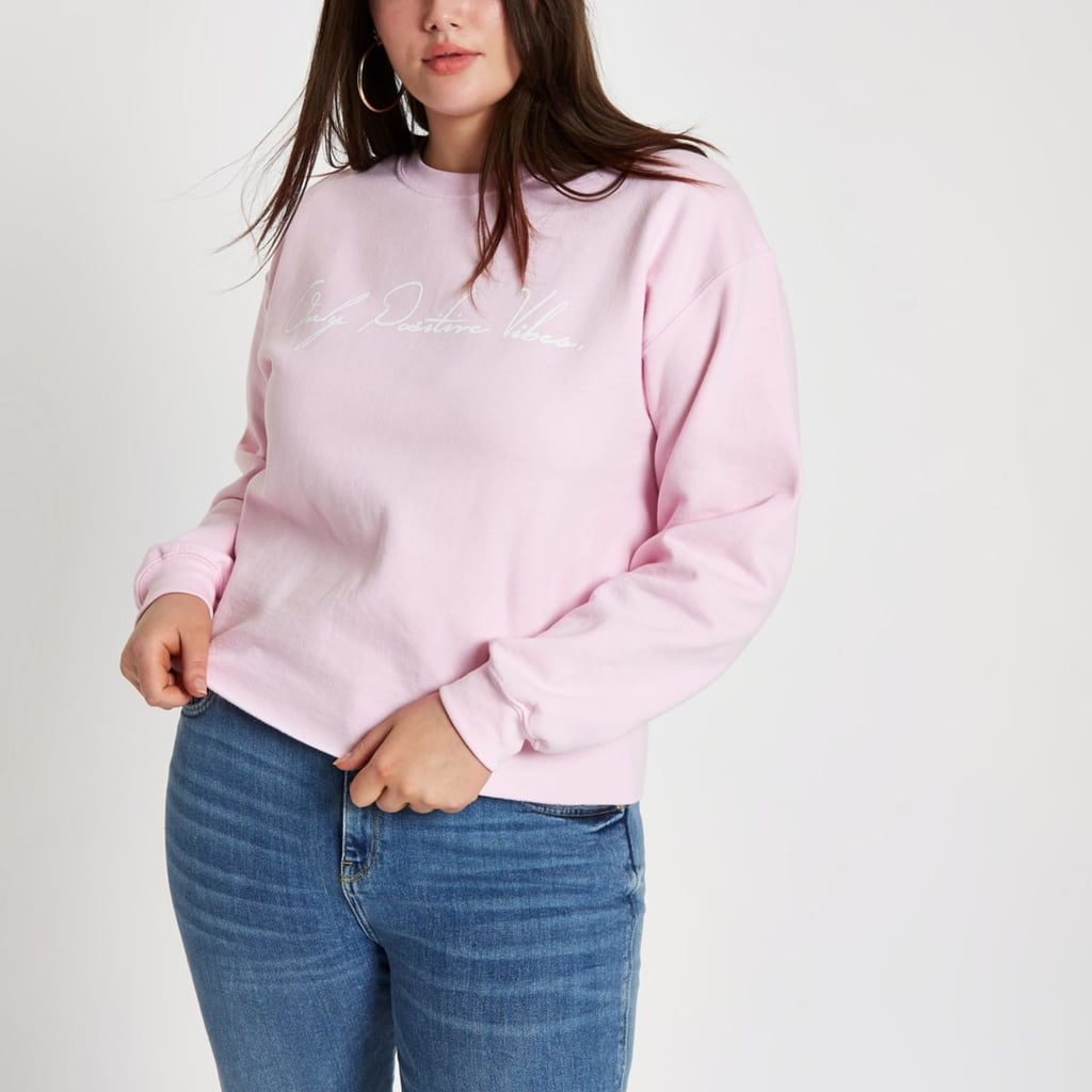 River Island "Only Positive Vibes" Sweatshirt