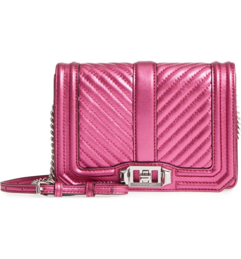 Rebecca Minkoff Small Love Metallic Leather Crossbody Bag