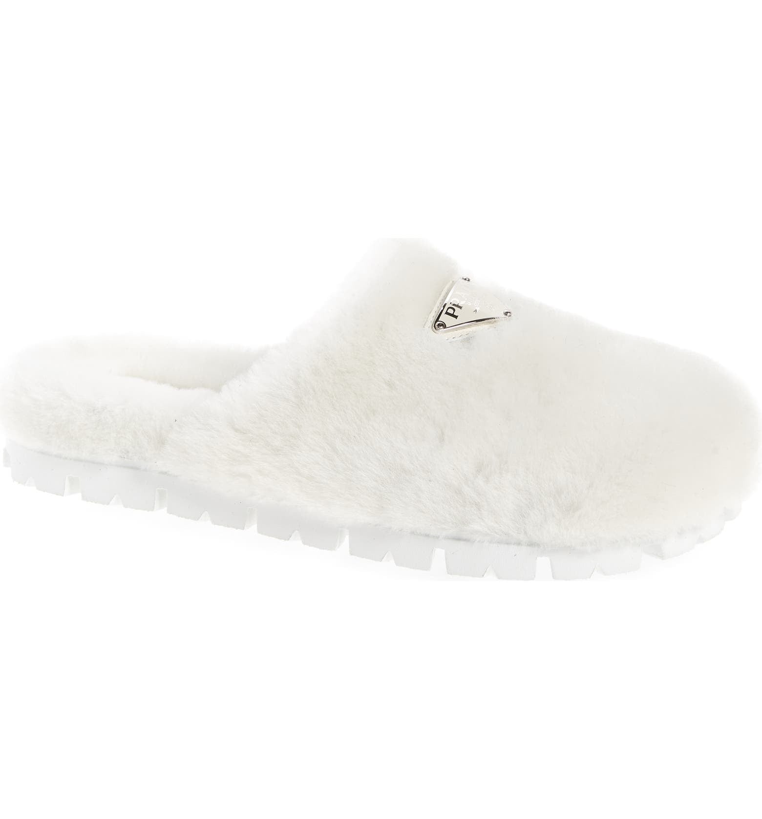 Fancy Slippers: Prada Fussbett Fluffy Genuine Shearling Slipper | These 11  Cute Slippers Prove There's Always Room in the Closet For 1 More Pair |  POPSUGAR Smart Living Photo 12