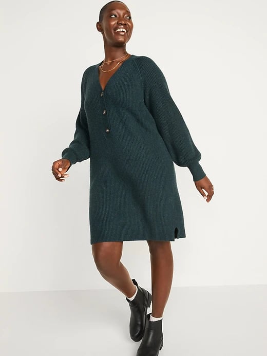 Old Navy Long-Sleeve Rib-Knit Mini Sweater Dress