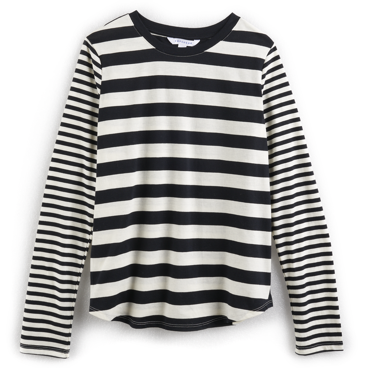 Black and White Stripe Long-Sleeved Tee | Kohl's Black Friday and Cyber ...
