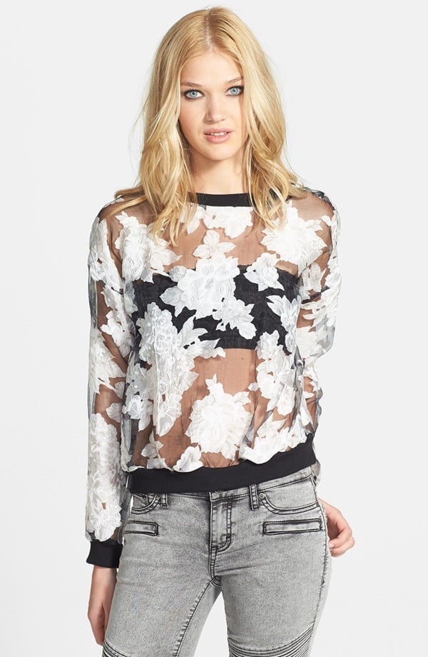 Organza Floral Sweatshirt