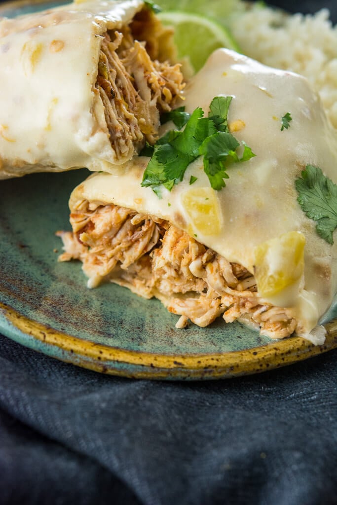 Slow-Cooker Smothered Chicken Burritos