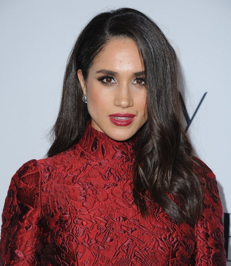 Meghan Markle With a Smoky Eye and Red Lip