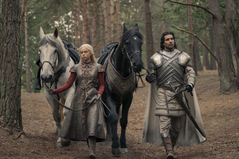Milly Alcock as Rhaenyra and Fabien Frankel as Ser Criston Cole