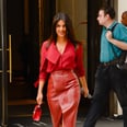 Priyanka Chopra Looked Red Hot in This Monochromatic Outfit, but Her Leather Skirt Stole the Show