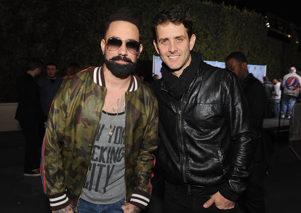 It was a very boy-band moment when Backstreet Boy A.J. McLean attended the Friends 'N' Family pre-Grammys party alongside New Kids on the Block's Joey McIntyre.