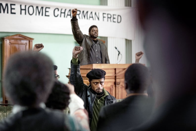 JUDAS AND THE BLACK MESSIAH, from top: Daniel Kaluuya as Fred Hampton, LaKeith Stanfield as William O'Neal, 2021. ph: Glen Wilson /  Warner Bros. / Courtesy Everett Collection