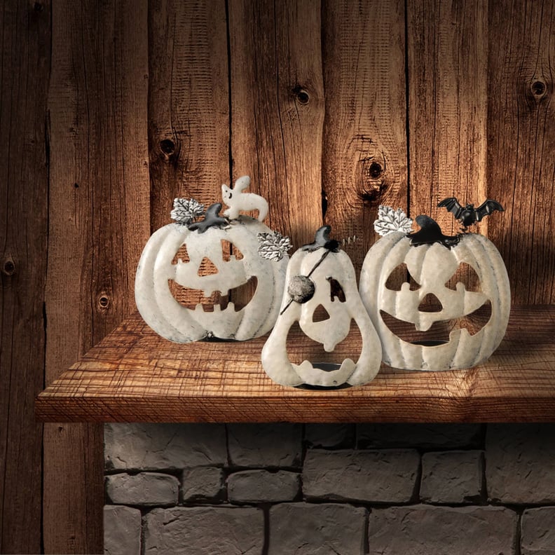 Halloween Pumpkin Candle Holder Set