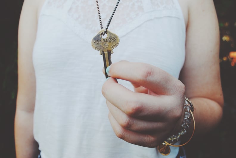 Turn long necklaces into ring holders.