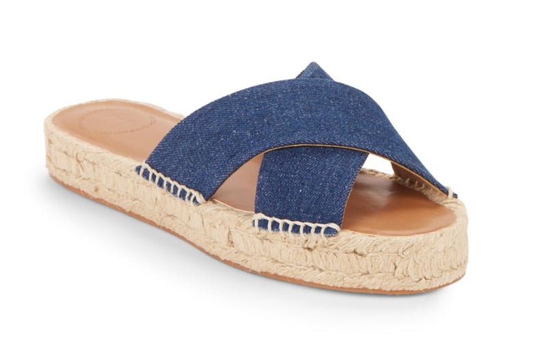 French Connection Luz Cross Strap Espadrilles Slide Sandals