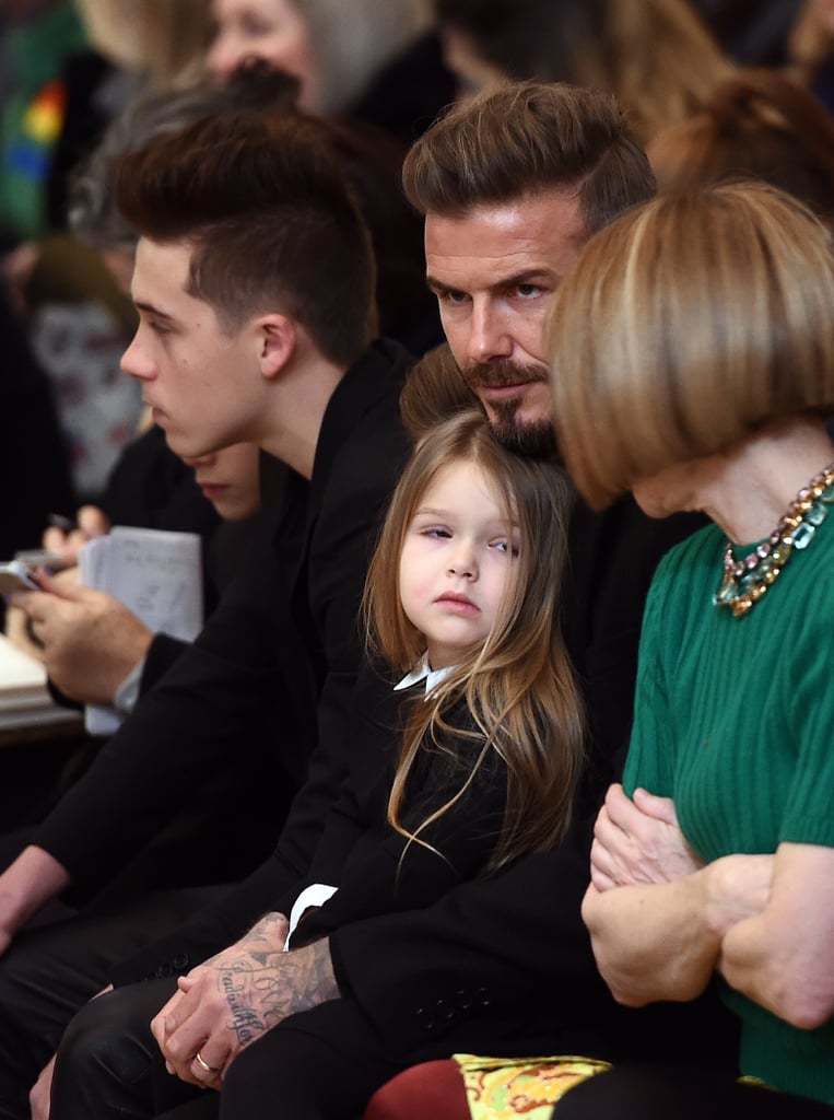 David Beckham and Kids at New York Fashion Week 2015 | POPSUGAR ...