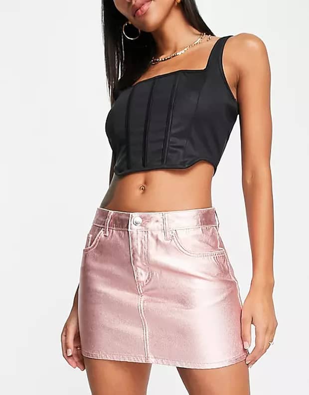 Forever 21 hotsell pink metallic skirt