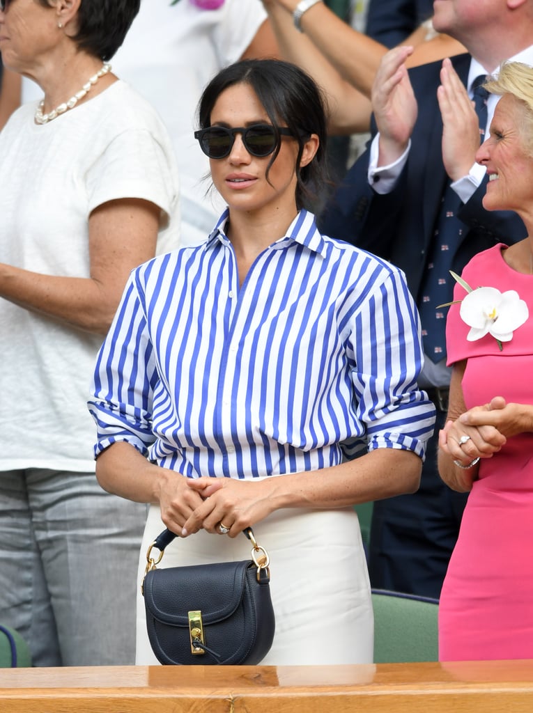 The sunglasses come in a number of different colours, but Meghan chose the classic matte black.