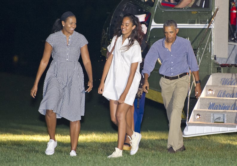 Michelle and Malia Both Wore Shirtdresses Paired With Converse Sneakers