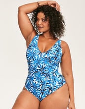 Figleaves Palermo Curve Floral Belted Tummy Control Swimsuit