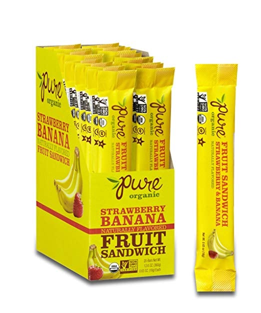 Pure Organic Strawberry Banana Layered Fruit Bar