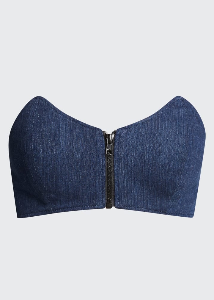 Tibi Summer Denim Strapless Bralette