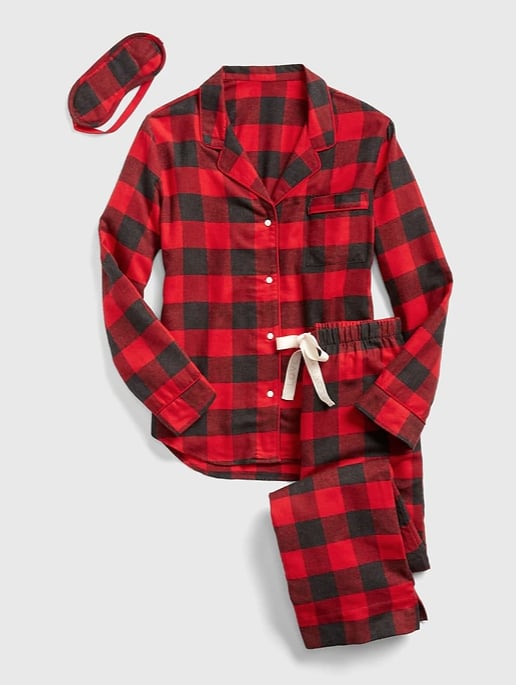 Flannel PJs with Eye Mask