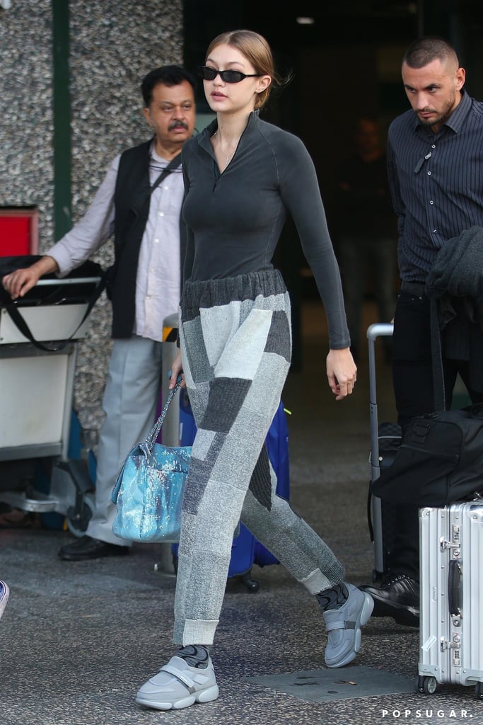 Gigi and Anwar Hadid Patchwork Pants in Milan