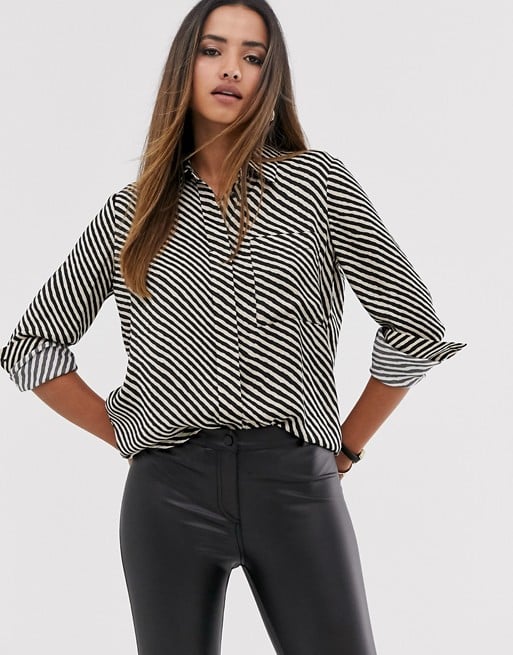 Mango Stripe Printed Shirt Best Work Tops Under 50 POPSUGAR