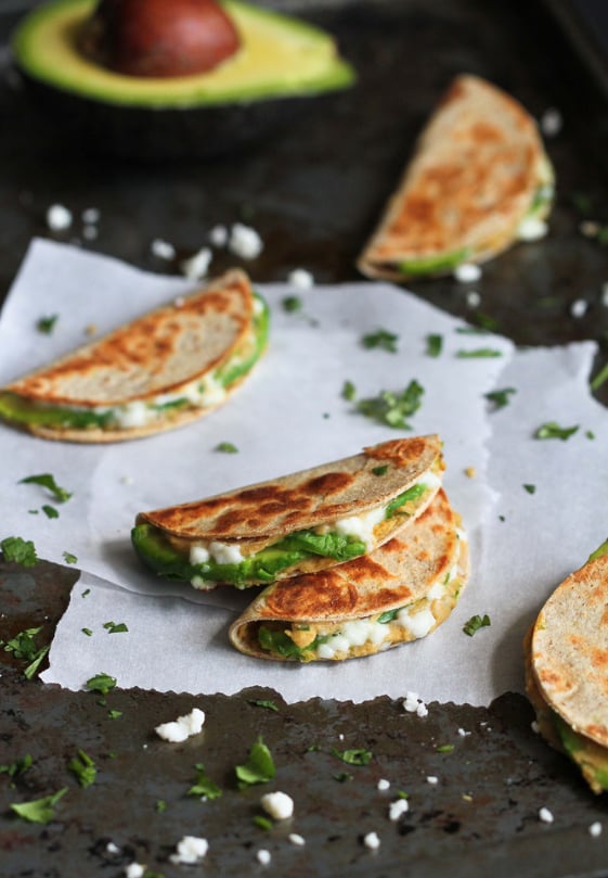 Mini Avocado and Hummus Quesadillas