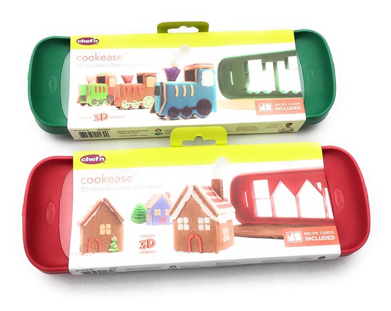 3D Gingerbread House and Train Cookie Cutter and Stencil Bundle