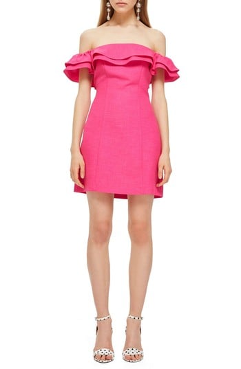 Topshop Off the Shoulder Ruffle Minidress