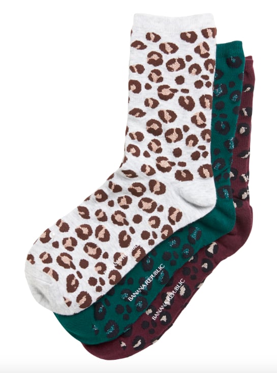 Metallic Leopard Crew Sock 3-Pack