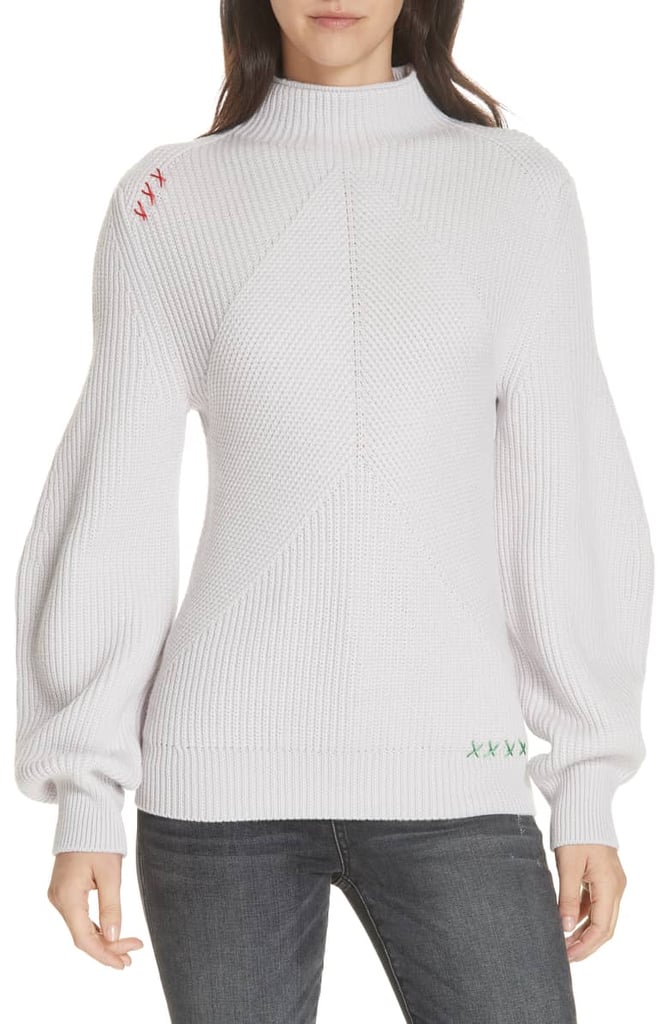 Carven Puff Sleeve Merino Wool Sweater