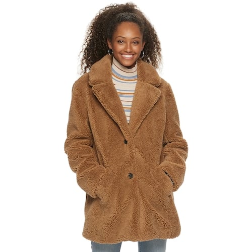 Sebby Collection Teddy Sherpa Faux Fur Jacket