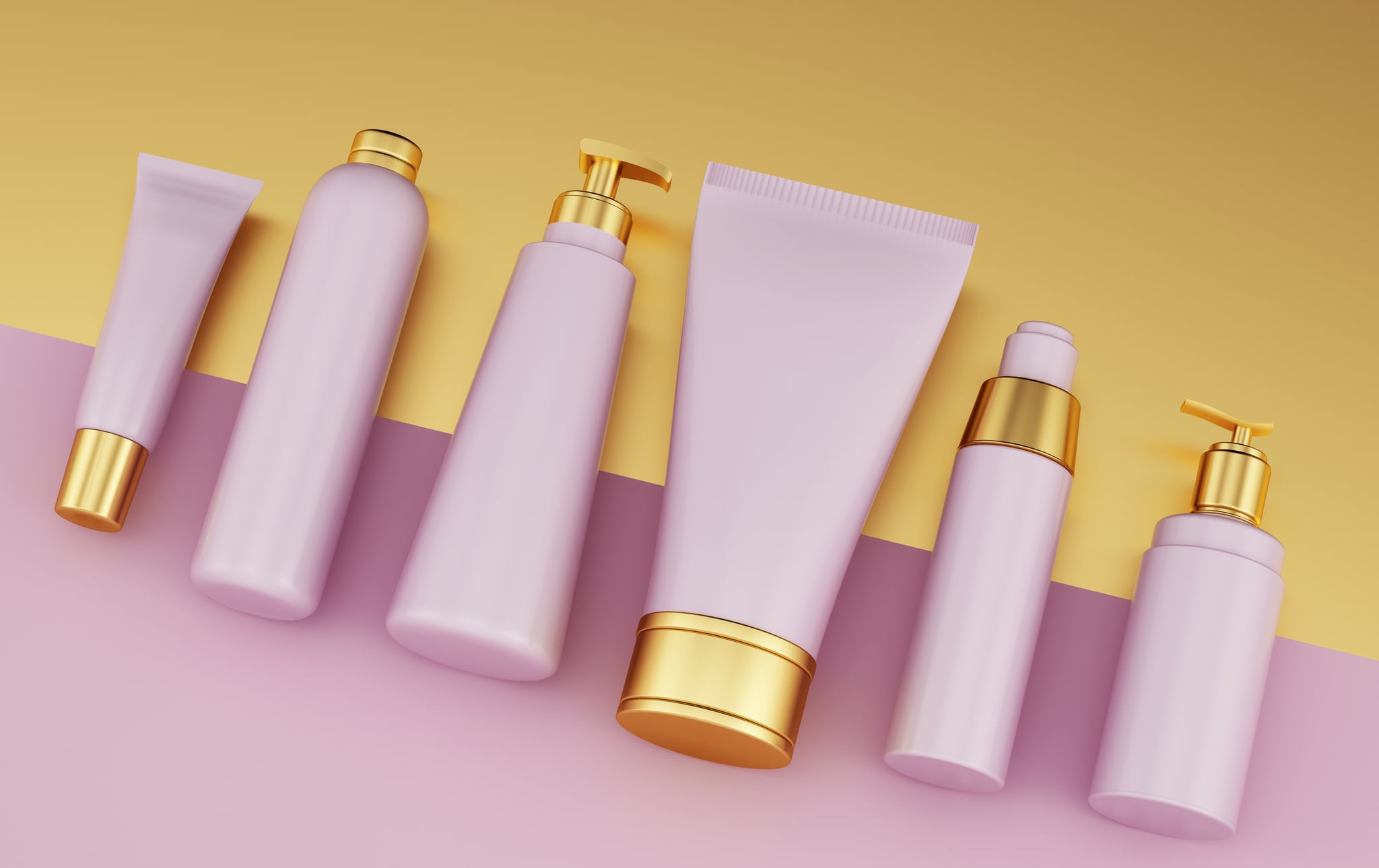 Cosmetic bottles, shampoo bottle, soap bottle, mockup, identity