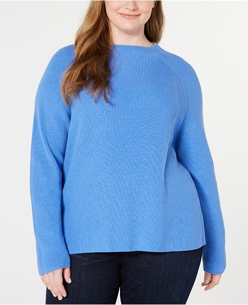 Eileen Fisher Funnel-Neck Organic Cotton Top | The Best Plus-Size ...