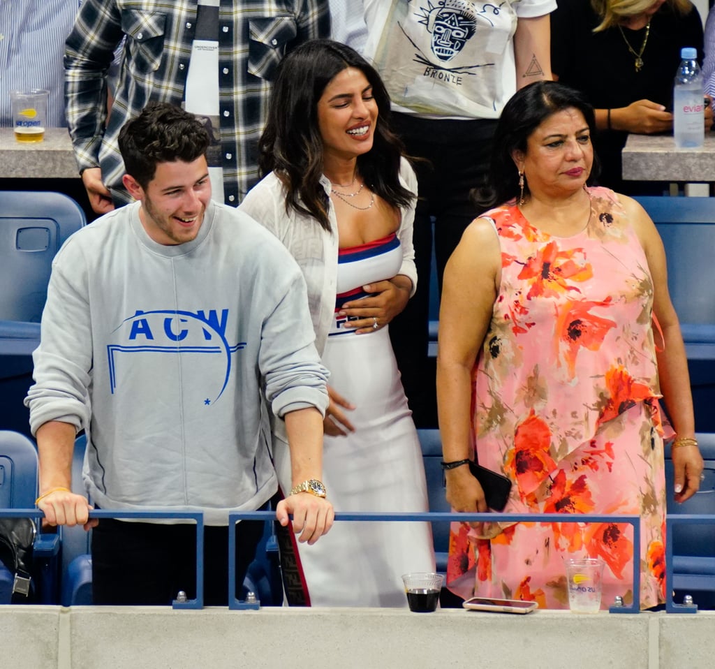 Priyanka Chopra White Dress With Nick Jonas at US Open