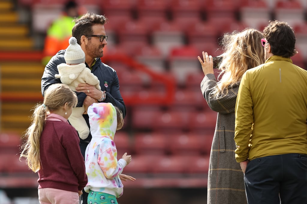 Ryan Reynolds, Blake Lively, and Kids at Wrexham FC Game