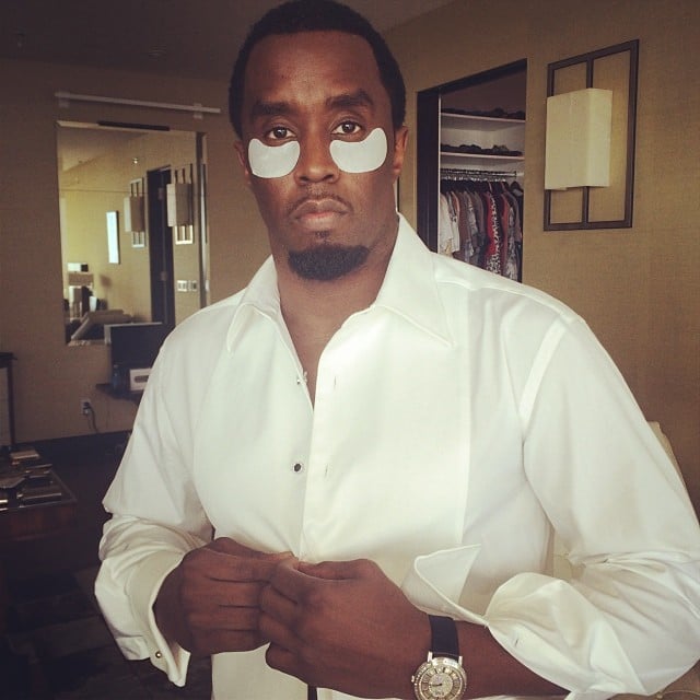 Diddy gave "a tutorial" on how to get ready for the Golden Globes, starting with cucumber eye patches.
Source: Instagram user iamdiddy