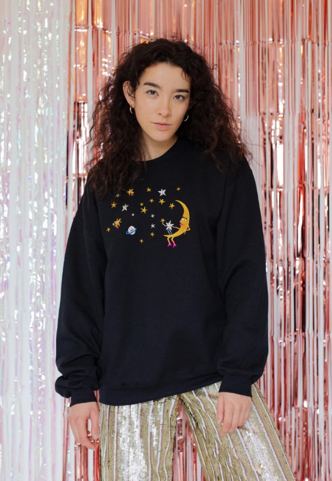Classy Christmas Jumpers: The Limpet Store Milkyway Glittery Festive Sweatshirt