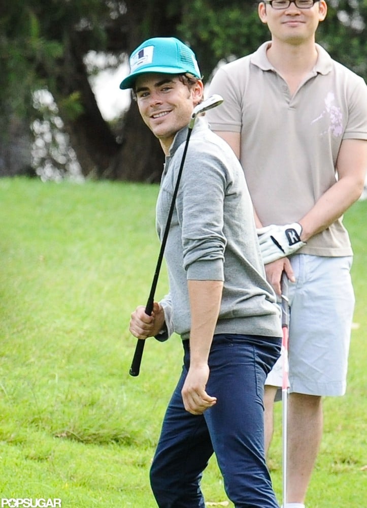 Zac Efron joined friends for a game in Sydney in April 2012.