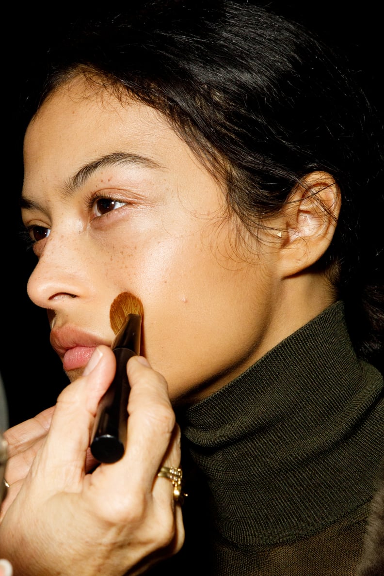 MILAN, ITALY - FEBRUARY 23: Devyn Garcia is seen during the makeup backstage at the Max Mara fashion show during the Milan Fashion Week Womenswear Fall/Winter 2023/2024 on February 23, 2023 in Milan, Italy. (Photo by Rosdiana Ciaravolo/Getty Images)
