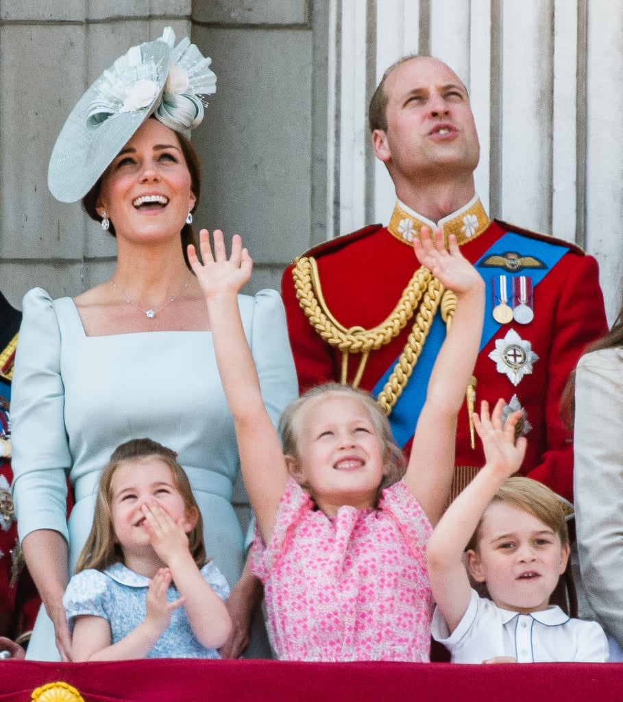 Kate Middleton, Prince William, Princess Charlotte, Prince George, and Savannah Phillips