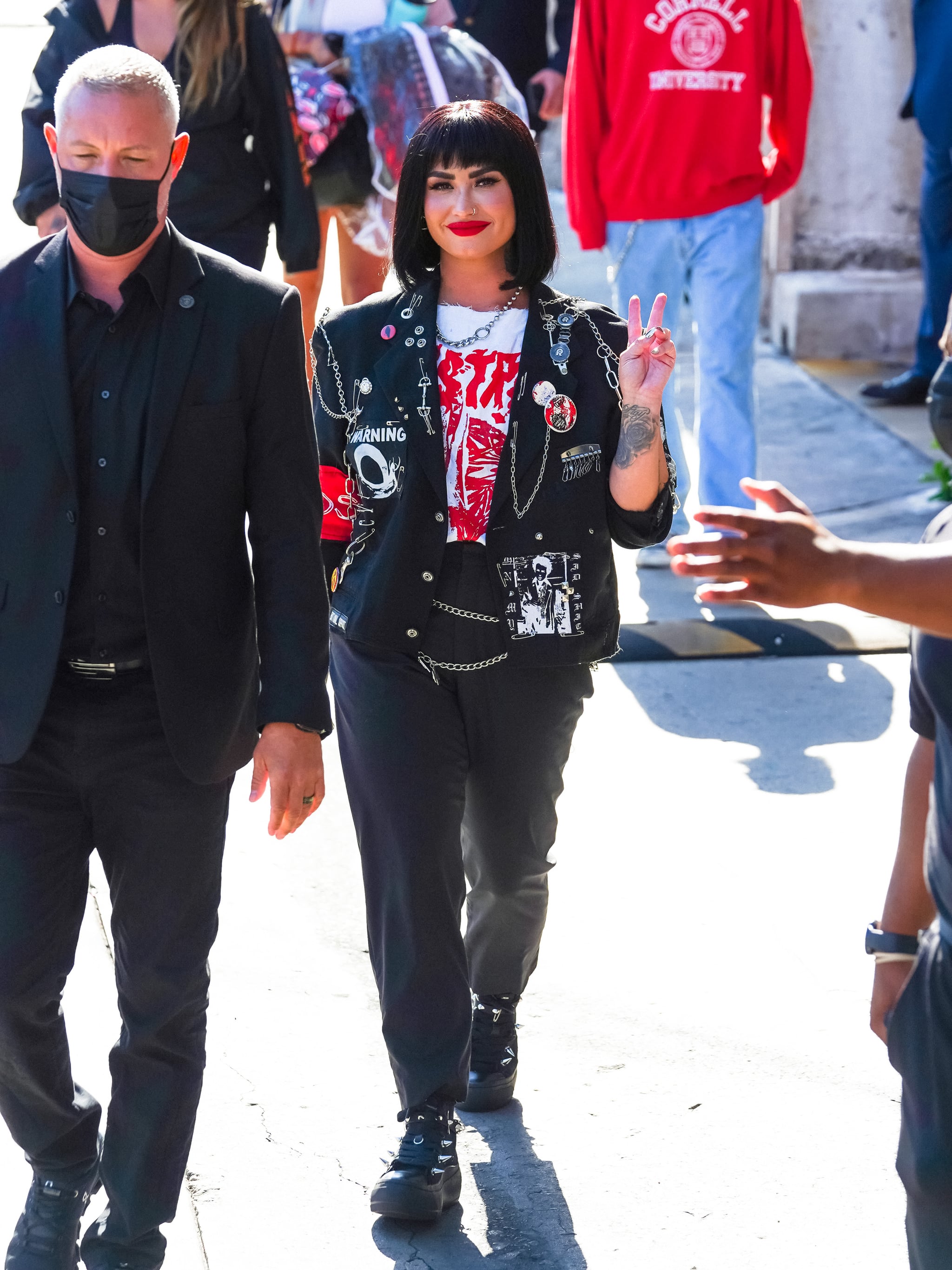 LOS ANGELES, CA - JULY 14: Demi Lovato is seen arriving at 'Jimmy Kimmel Live' Show on July 14, 2022 in Los Angeles, California. (Photo by JOCE/Bauer-Griffin/GC Images)