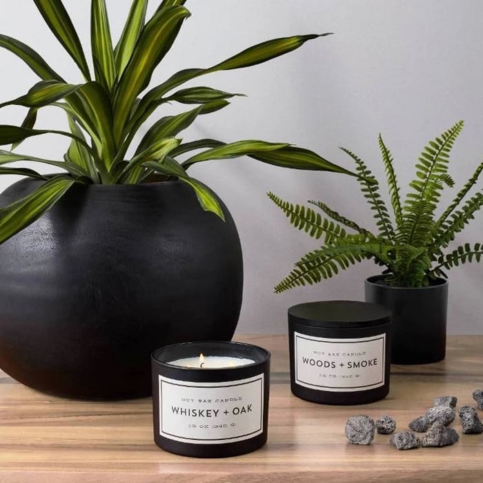 Woods + Smoke Matte Glass Jar 3-Wick Candle