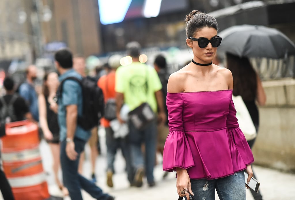 If you're going to do a lazy-girl bun, add on a bold lipstick and choker to look chic, not sloppy.
