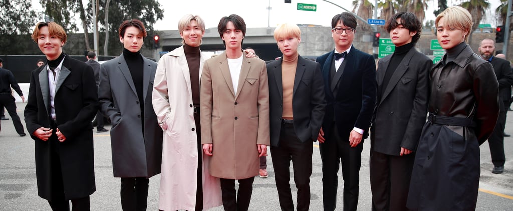 أعضاء فرقة BTS ينسقون سترات البذلات خلال حفل جوائز الغرامي 2