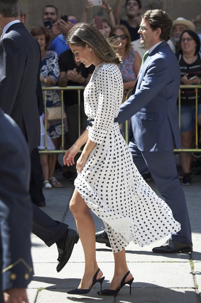 Queen Letizia's Massimo Dutti Midi Dress September 2018