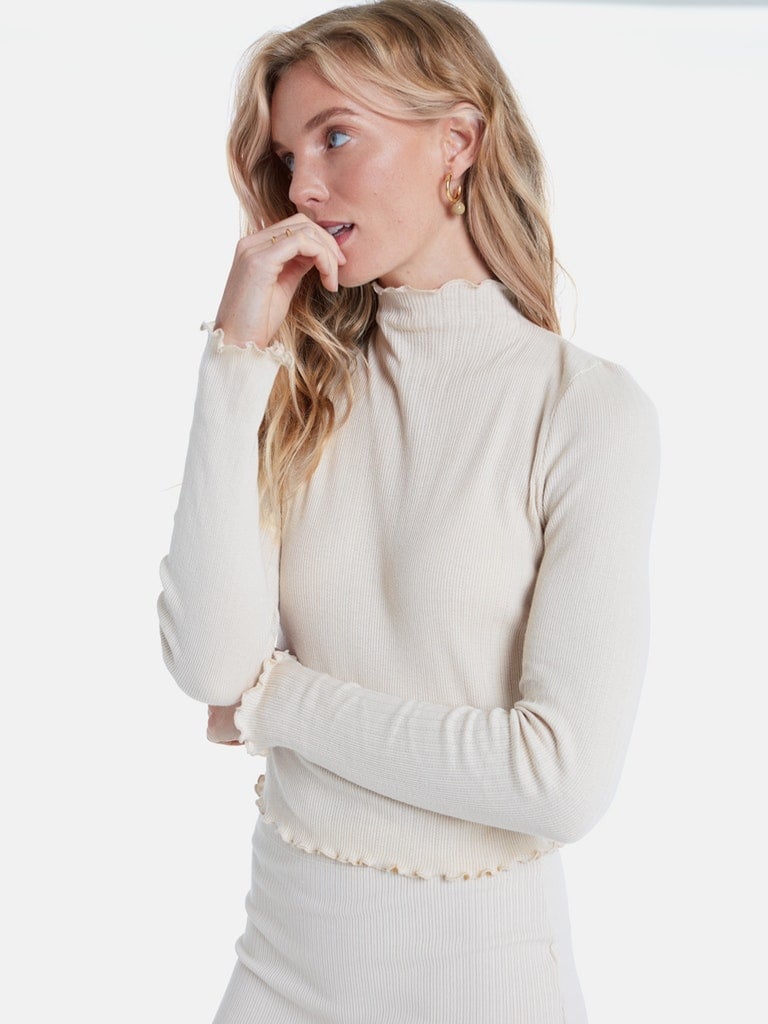 LETT Arlanda Mock Neck Ruffle Top