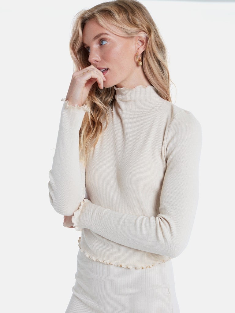 Lett Arlanda Mock Neck Ruffle Top